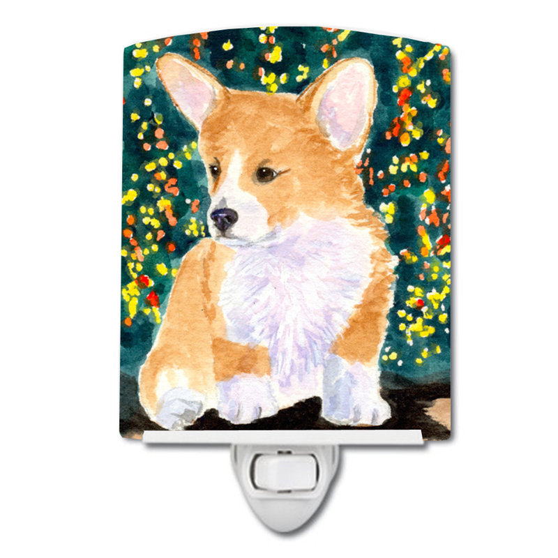 Éclairage de nuit en céramique corgi