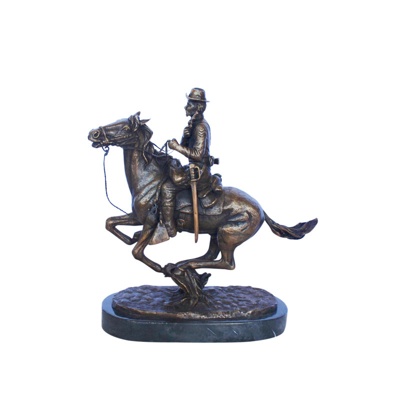 Statue en bronze Hawkesbury Common Remington de Trooper of the plains - Taille: 12 po x 5 po x H 13 po.