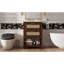 Meuble-lavabo de 24 po avec lavabo attaché, conception compacte et spacieuse, poignées en fer, adultes faciles à assembler, ajustement à 4 robinets, aspect contemporain brun foncé