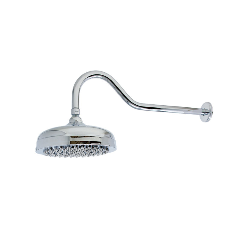 Pomme de douche à col de cygne de 8 po de diamètre avec 2,5 gal / min par Strom Living, Chrome
