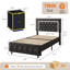 Ensemble de lit plateforme 3 pièces en similicuir capitonné avec base de lit, ensemble de 2 tables de bout modernes à DEL.-1467418148-1467418154