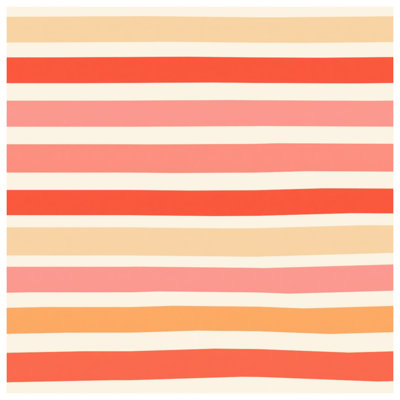 Red Orange Beige Stripes Comforter