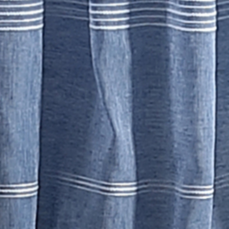 Indigo Sheer Striped Rod Pocket Curtain Panels, 50" x 95"