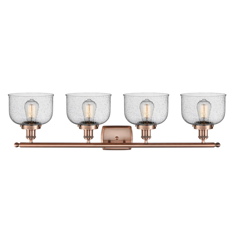 Barre d'éclairage de salle de bain à 4 lumières à intensité variable, Cuivre antique