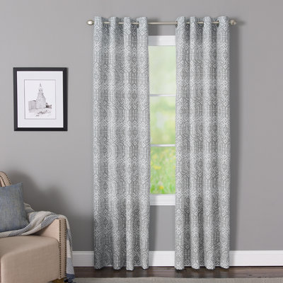 Jimena Polyester / Cotton Light-Filtering Batik Print Curtain Panel with Grommet Top