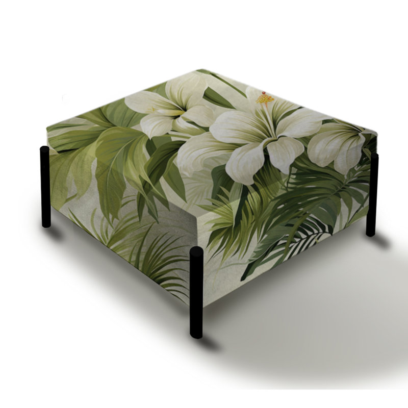Tranquil Oasis Tropical Pattern - Tropical Large Square Ottoman