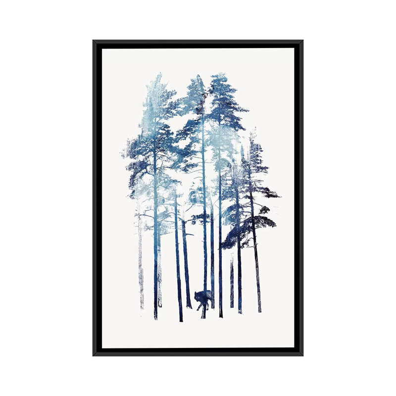 «Winter Wolf» par Robert Farkas - reproduction sur toile, H 26 po x l 18 po x P 1,5 po, Toile encadrée noire
