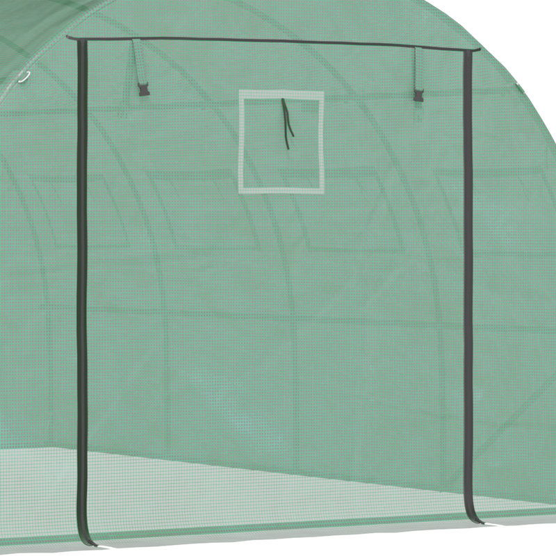 Walk-in Tunnel Hoop Greenhouse, Green, 77.5" H x 116.25" W x 157.5" D