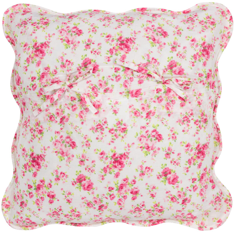 Honey Pot Lane Floral White Square Throw Cushion