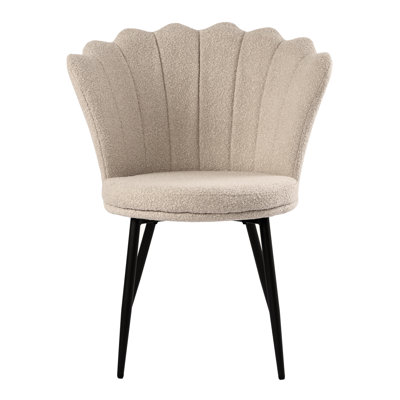 Faulks Mini Flora Boucle Accent Chair - Beige Fabric