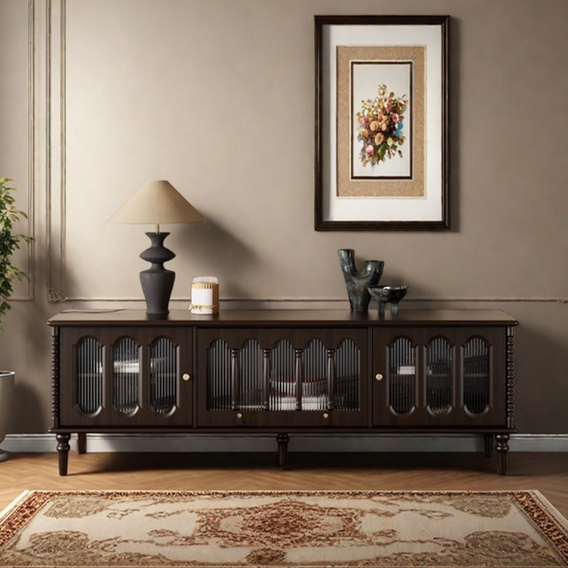 Meuble télé rétro en niche, H 23,81 po x L 78,74 po x l 15,74 po