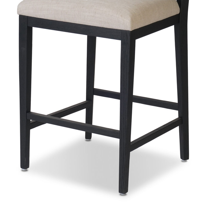 Tullio Upholstered Stool with Solid Wood Frame