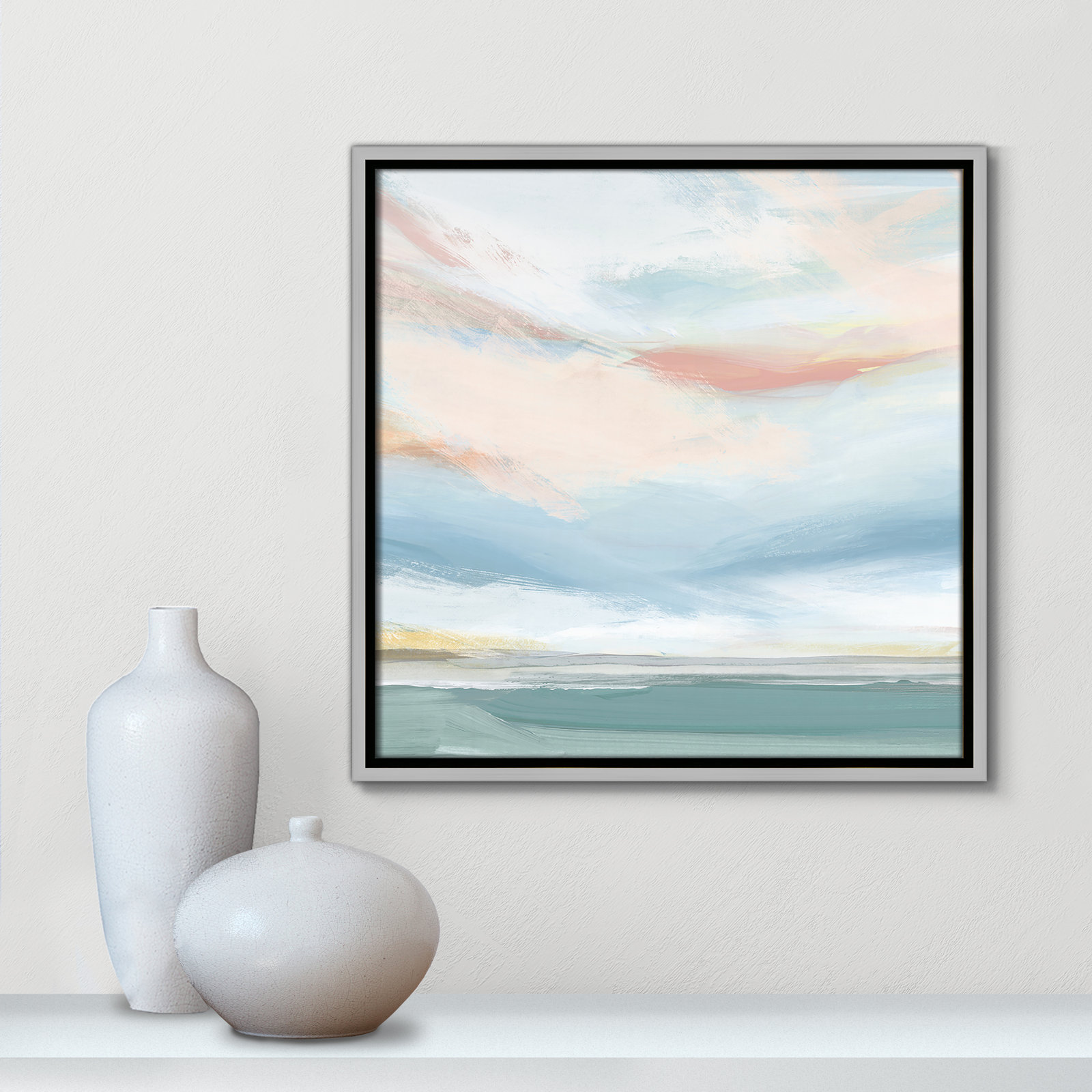 Delphi "Sweetness I" Painting by Isabelle Z, Silver Framed Canvas, 17.5" H x 17.5" W x 2" D