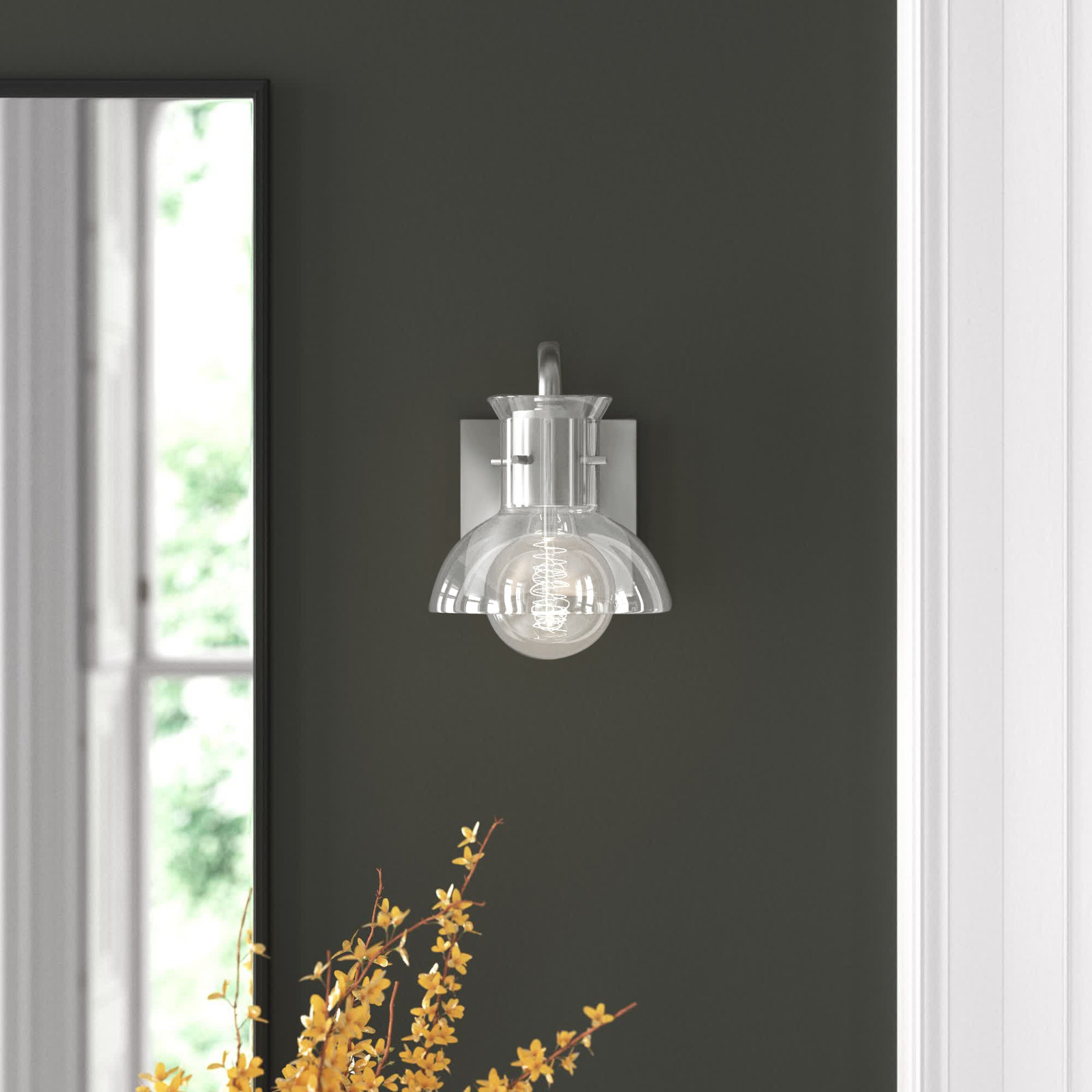 Luke Dimmable Bath Sconce, Polished Nickel
