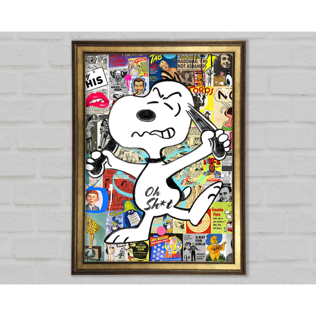 Angry Snoopy - Einzelner Bilderrahmen Kunstdrucke