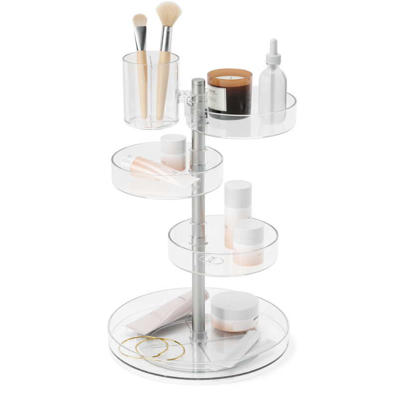 Pirouette Plastic 4 Compartment Makeup Organizer
