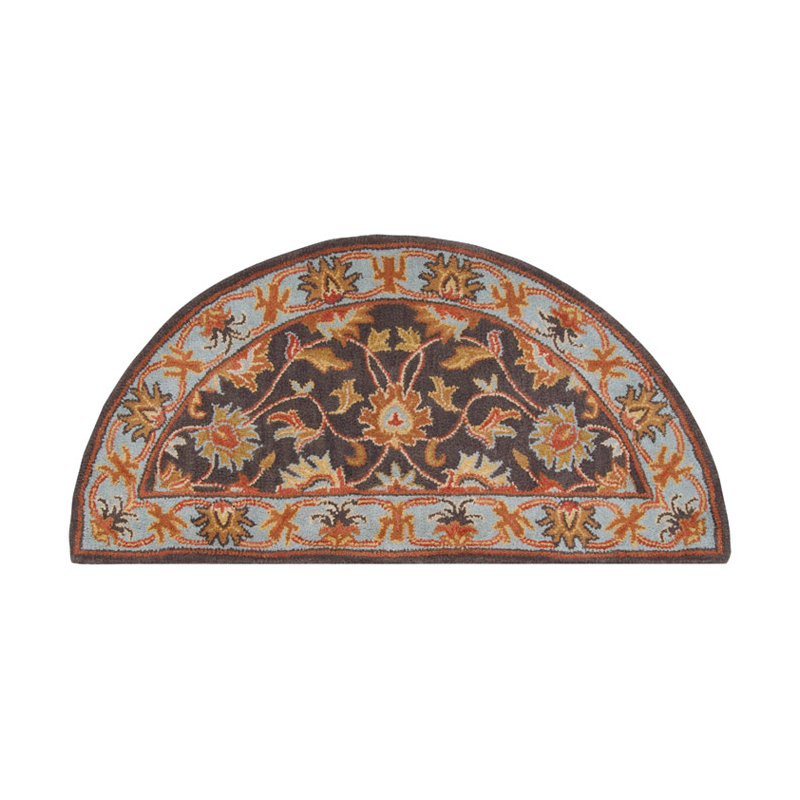 Teshina Hand Tufted Wool Rug, Half Circle 2' x 4'