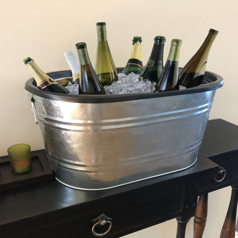Seau en métal galvanisé avec seau en verre PEPSI