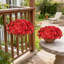 Ensemble de 2 paniers suspendus muraux semi-ronds en fibre de coco artificielle Bougainvillea pour l'intérieur et l'extérieur-672478348