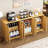 67'' Fluted 6-Door Sideboard Buffet Cabinet With Storage For Kitchen,Living Room,Walnut-1513069498
