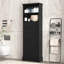 Grande armoire de rangement noire avec 3 tiroirs et tablettes réglables pour salle de bain, bureau, bureau et intérieur, panneau de fibres à densité moyenne avec finition peinte-1101283374