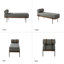 Banc industriel Michalak de 122 cm de long avec coussin et structure en bois massif-185763251