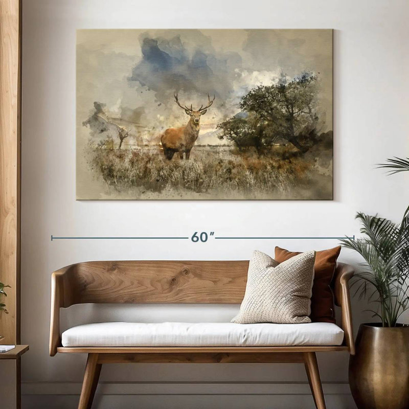 Peinture à l'aquarelle Brampt, H 34 po x l 51 po