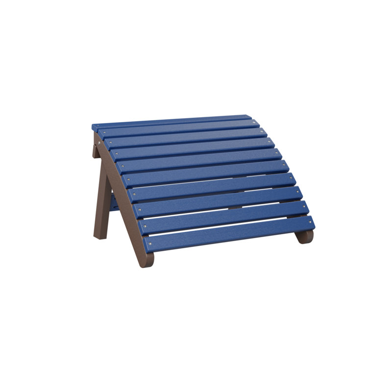 Repose-pieds berlinois berlinois Adirondack, Pacific Blue Top/Chocolate Brown Base