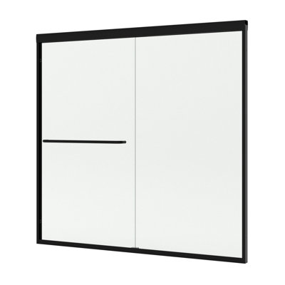 60" W X56" H Stainless Steel Framed Tub Shower Door with Towel Bar,Double Sliding, 5 mm Clear Tempered Glass, Easy to Install