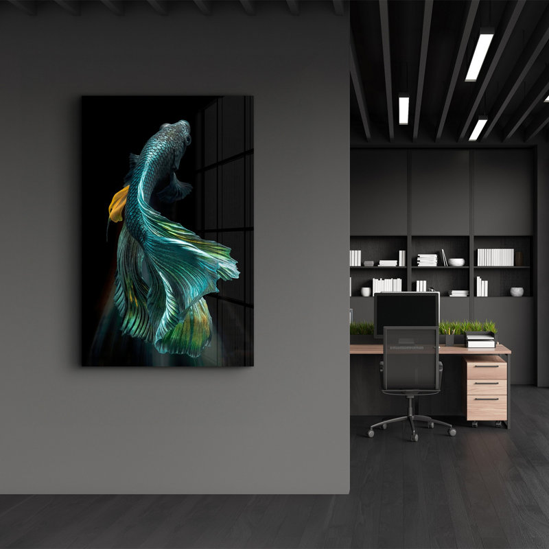 Élégante peinture murale en verre trempé de 13,8 po x 21,7 po | 100% verre trempé, épaisseur: 0,16 pouce | Imprimé UV pour des couleurs éclatantes | Parfait pour la décoration intérieure, le salon et les espaces de bureau