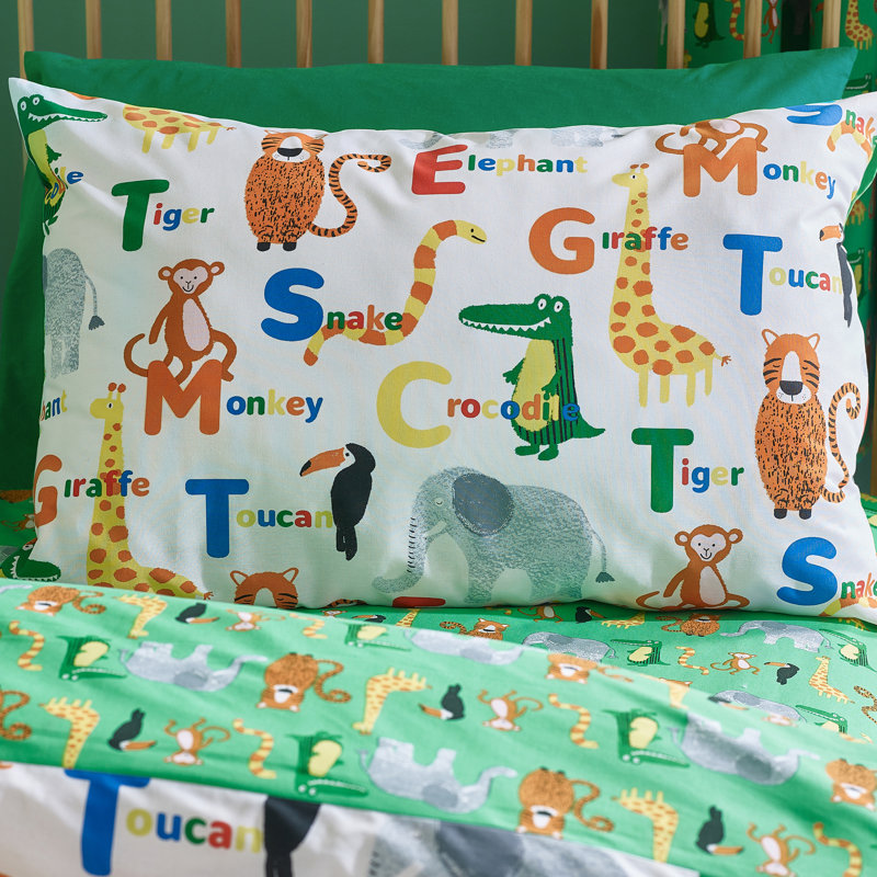Animal Magic Reversible Duvet Cover Set, Single Duvet Cover + 1 Standard Pillowcase