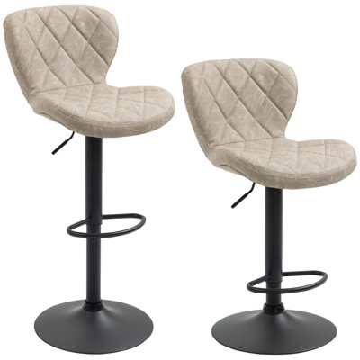 Robelmont Swivel Upholstered Adjustable Height Counter Stool with Metal Frame