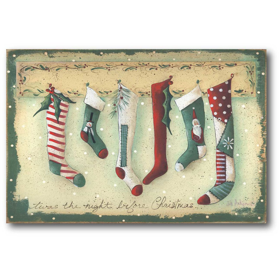 Stockings Were Hung Painting Print on Wrapped Canvas Courtside Market