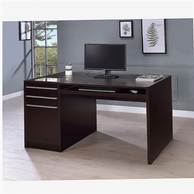 Bureau d'ordinateur à 3 tiroirs Halston Cappuccino