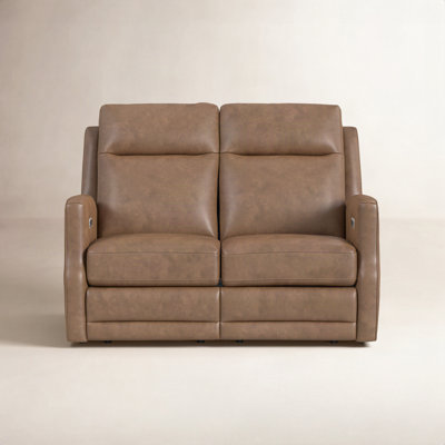 Henri 56" Genuine Leather Reclining Loveseat