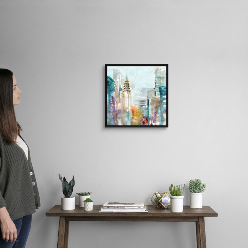 Spectrum NYC - Peinture sur toile, Cadre flottant noir, H 17,7 po x l 17,7 po x P 1,75 po