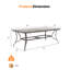 Table de salle à manger en aluminium pour 8 personnes, table de patio rectangulaire avec trou pour parasol 2,2 po, table de salle à manger pour 8 personnes pour terrasse, jardin, bord de piscine, chêne chaulé-794048673