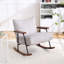 Fauteuil à bascule en métal gris, pour le salon-701116069