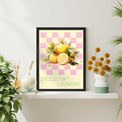«Table de pique-nique à motif d'agrumes citronnés» sur papier