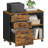 Lateral File Cabinet With 3 Drawers And Open Shelves, Mobile Office Storage Solution For Printer, Files, And Supplies