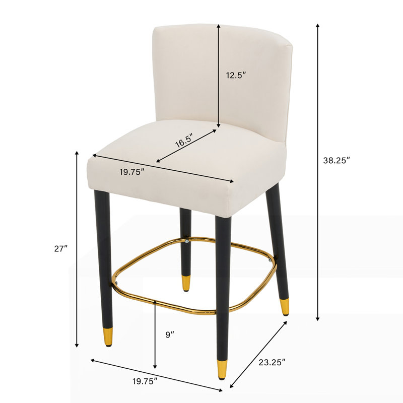 Tabouret moderne 27 po, Noir