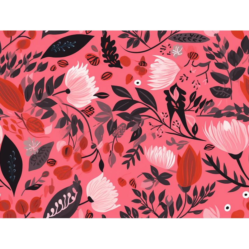 Machine Printed Duvet Cover, Twin Duvet Cover, Pink/Red