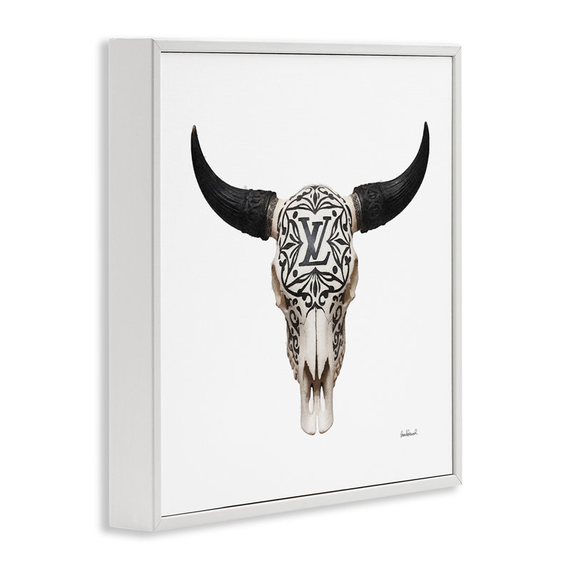  «Southwestern Glam Skull», art de la giclée encadrée par Amanda Greenwood, H 17 po x l 17 po, Blanc