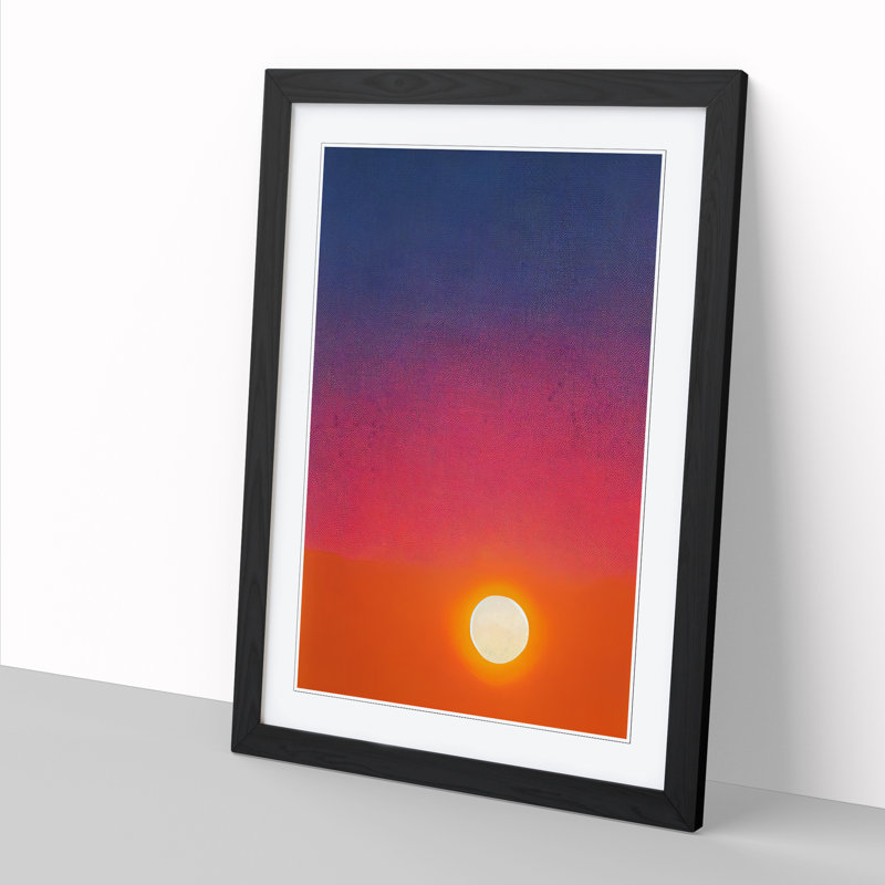 Sun Silhouette - Single Picture Frame Print, 64cm H x 46cm W x 2cm D, Black