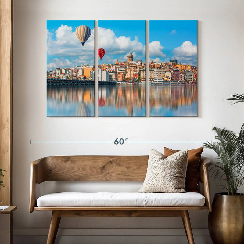 Montgolfières au-dessus de Galata, H 32 po x l 50 po