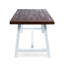 Table de salle à manger d'extérieur en bois d'acacia à finition sablée avec structure en métal rustique-772933673-772933678