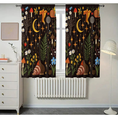 Night Forest & Celestial Blackout Curtains Set Of 2, 28 × 40