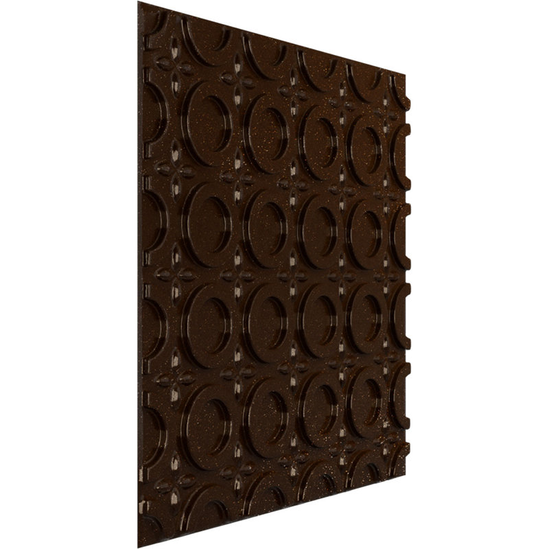 Panneau mural décoratif 3D EnduraWall abstrait l 19 5/8 po x H 19 5/8 po, brun mystique métallique texturé (couvre 2,67 pieds carrés)