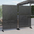 Ensemble de 2 panneaux de clôture en métal 74,8 po x 47 po à rayures avec motif d'intimité