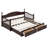 Wooden Twin Size Daybed with Twin Size Trundle, Extendable Daybed with Two Storage Drawers-1159306337